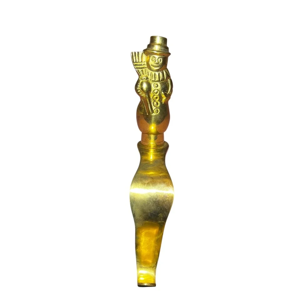 Vintage Brass Snowman Wall‎ Hook Hanger | Mid-Century Xmas Decor | 6.5